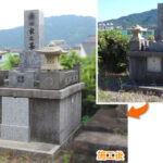 須恵町新原墓地の納骨室の入り口改修と文字色修繕。フタ石が開かないお墓のお困りごと解決